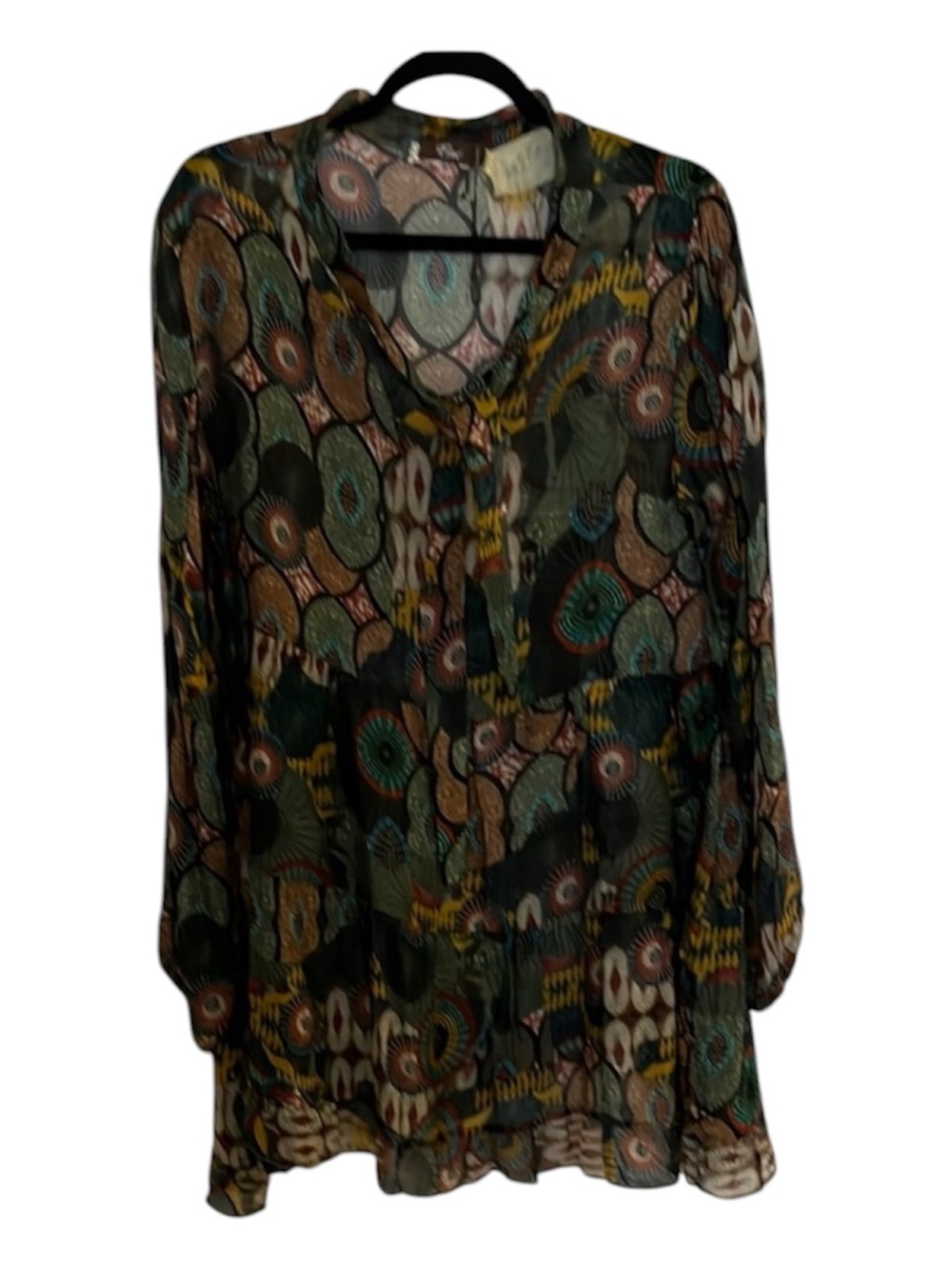 Chic Multicolor Silk Blend Sheer Dress